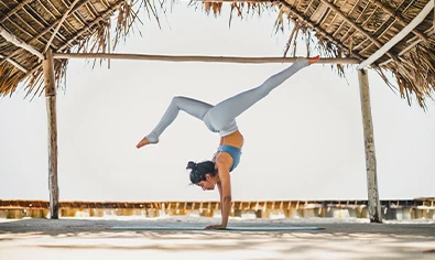 Yoga palapa at Thatch Caye private island _ Belize Retreats